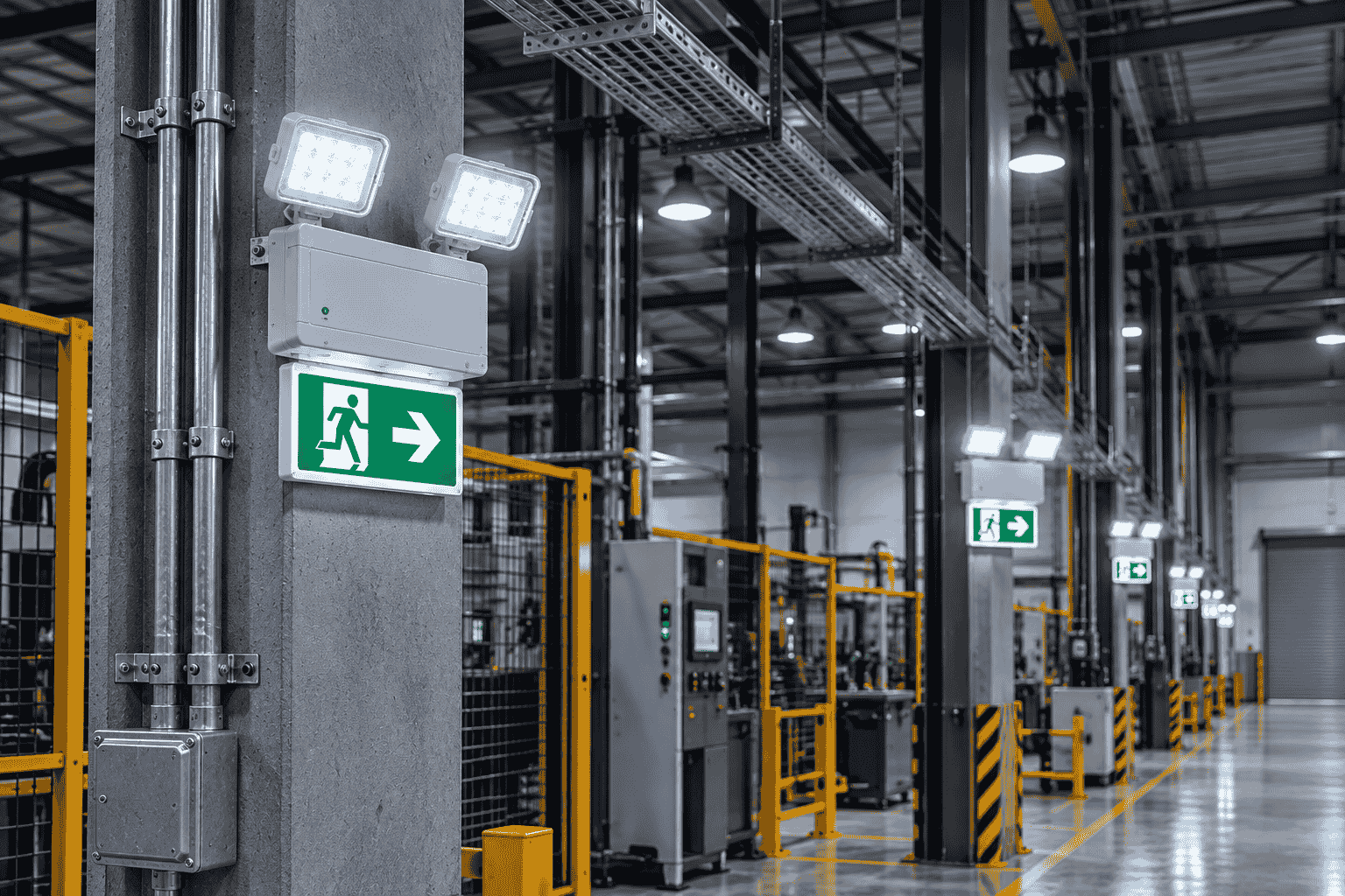 Iluminação de emergência industrial