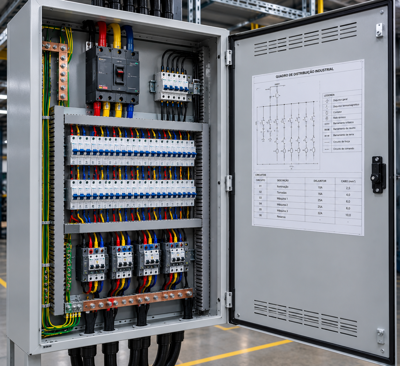 Quadro de distribuição industrial